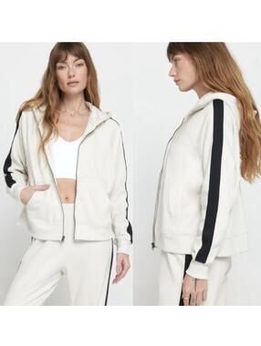 Spiritual Gangster Cream Zip-Up Hoodie and Wide Leg Pants NWOT